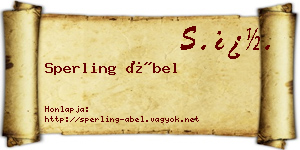 Sperling Ábel névjegykártya
