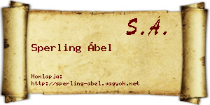 Sperling Ábel névjegykártya